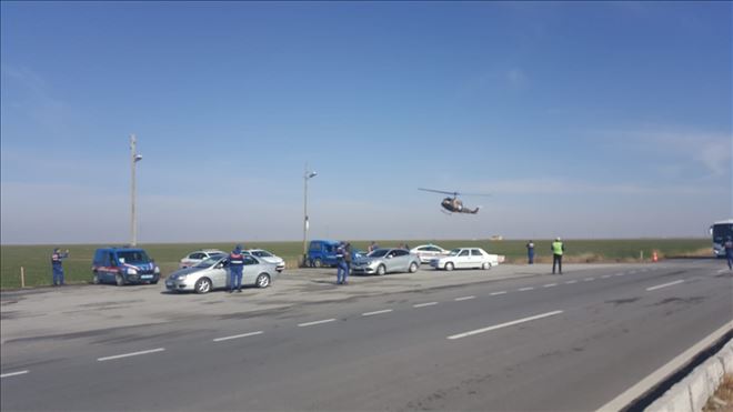 Aksaray Jandarmasından Helikopterli Trafik Denetimi 