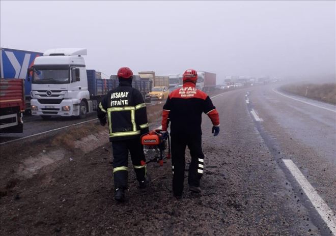Aksaray Nevşehir Karayolunda Zincirleme Trafik Kazasında 1 Kişi Yaralandı