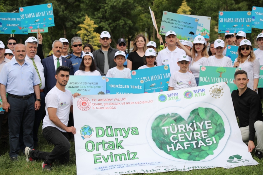 Türkiye Çevre Haftası kutlama etkinlikleri kapsamında Aksaray’da çevre yürüyüşü gerçekleştirildi
