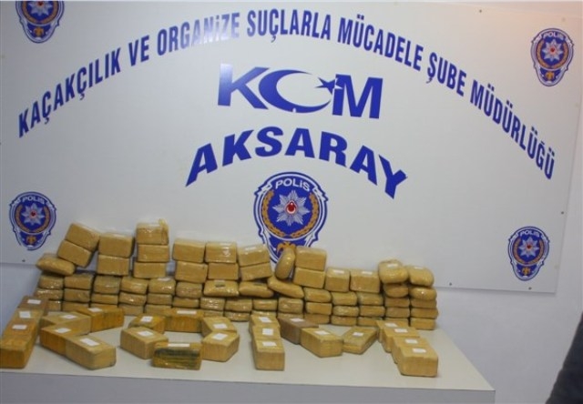 Aksaray`da 48 kilogram eroin ele geçirildi