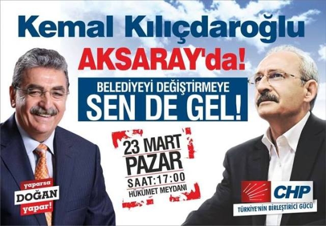 Kılıçdaroğlu Pazar günü Aksaray`a geliyor