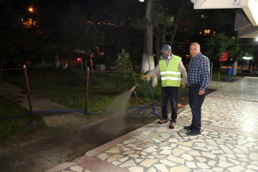 Aksaray Belediyesi Haşerelere Karşı Ağaçları İlaçlıyor