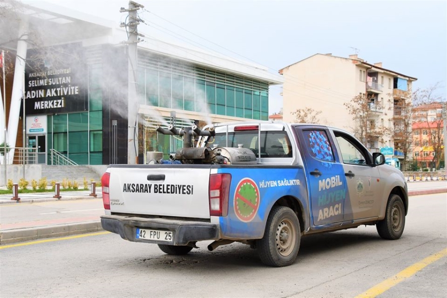 Aksaray Belediyesi Mobil Dezenfekte Araçları Kesintisiz Çalışıyor