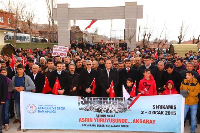 Aksarayda Sarıkamış şehitlerini anmak için yürüyüş düzenlendi.