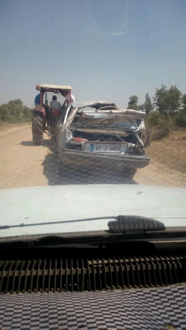 Bir Otomobil takla attı 4 kişi yaralandı
