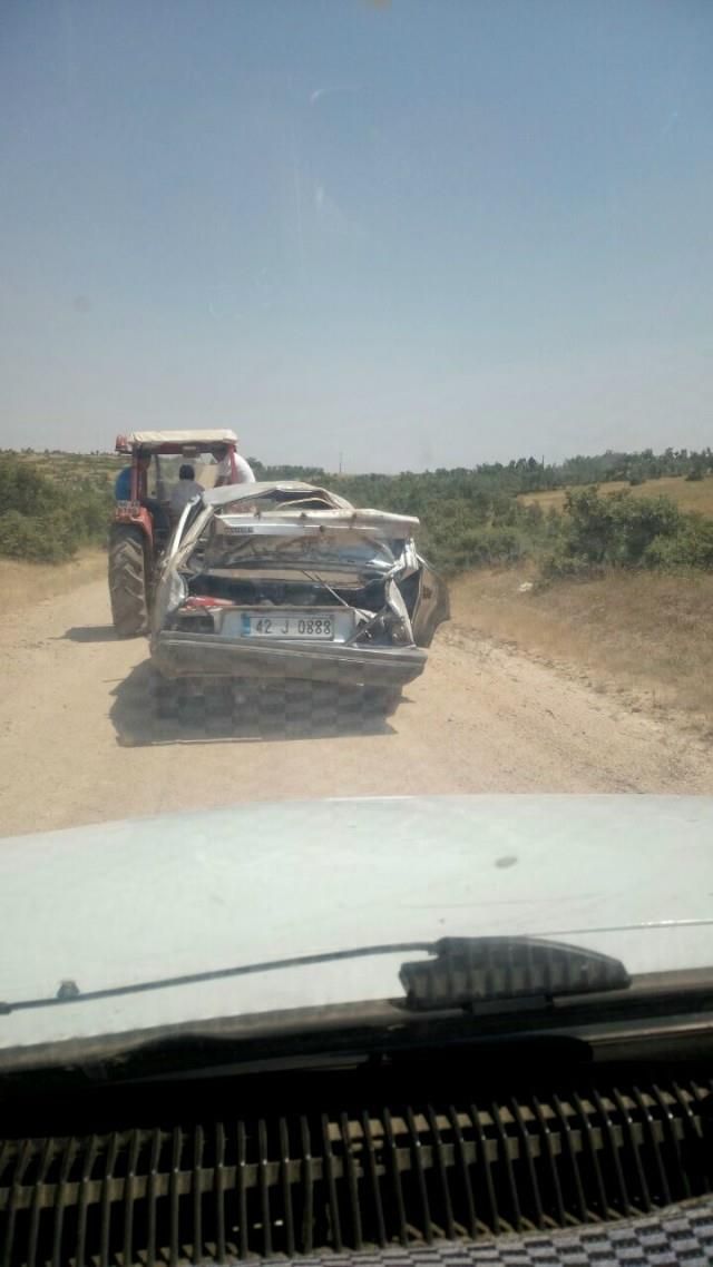 Bir Otomobil takla attı 4 kişi yaralandı