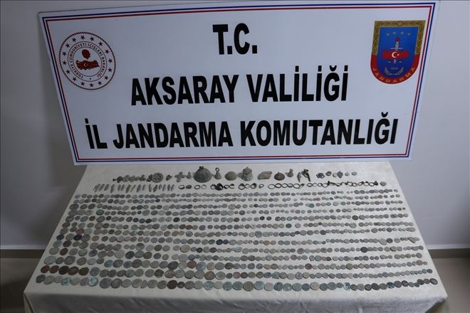 Aksaray´da Defineciler Tarihi Eserlerle Yakalandı