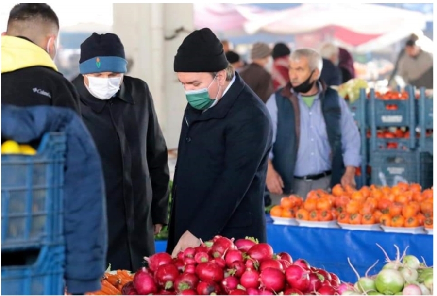Vali Hamza Aydoğdu Pazarda Esnafları ziyaret etti