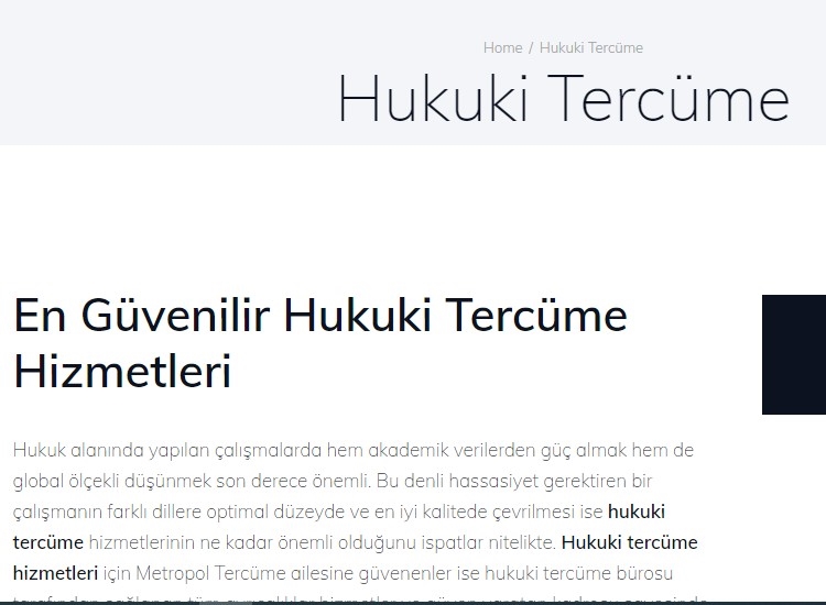 Hukuki Tercüme Bürosu Hizmeti