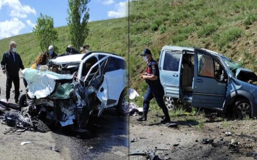 Sivas'ta meydana gelen feci kazada 9 kişi hayatını kaybetti