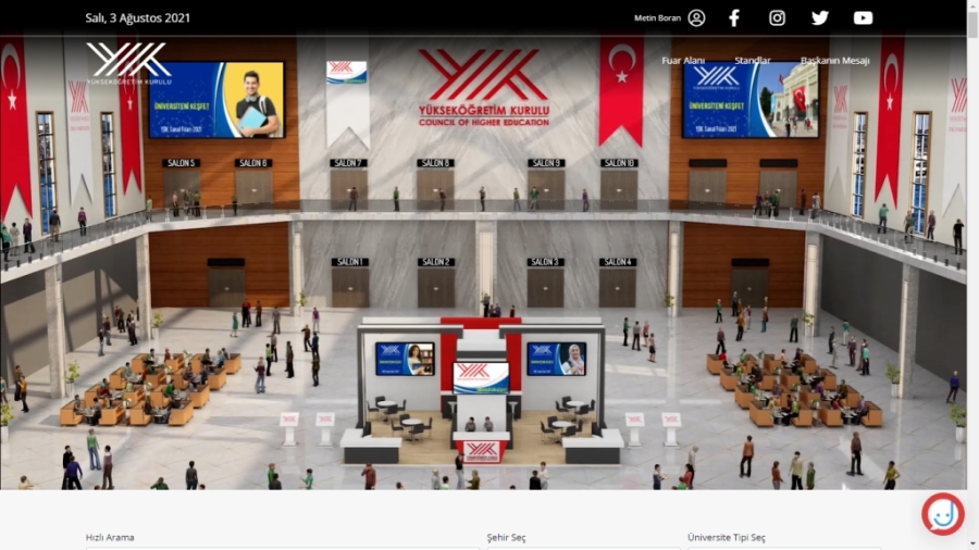 ÜNİVERSİTENİ KEŞFET YÖK SANAL FUARI 2021 BAŞLADI