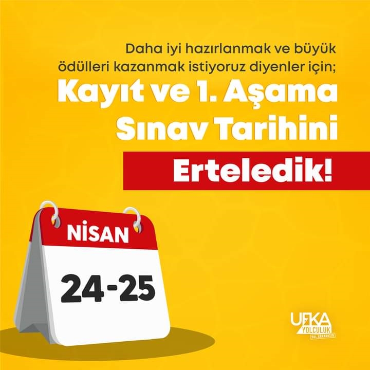 UFKA YOLCULUK KAYIT VE 1. AŞAMA SINAV TARİHİ ERTELENDİ