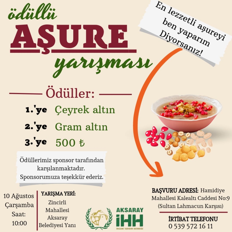En Güzel En Lezzetli Aşureyi Ben Yaparım Yarışması Yapılacak