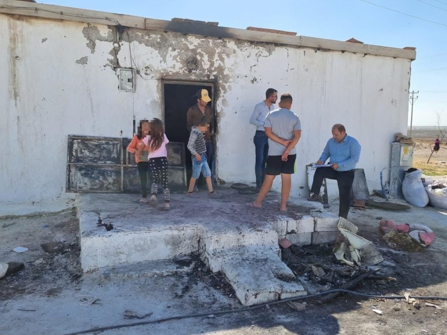 Yangından zarar gören aile için gerekli çalışmalar hızlıca başlatıldı