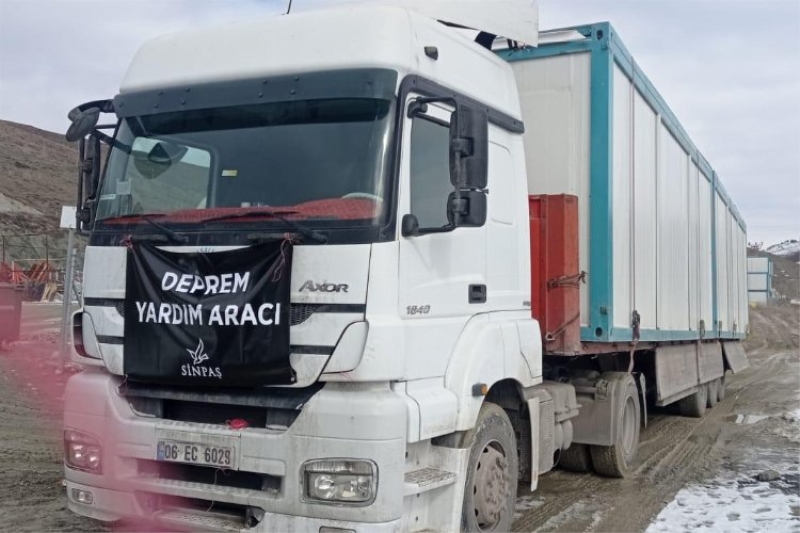 Sinpaş'tan depremzedelere insani yaşam desteği