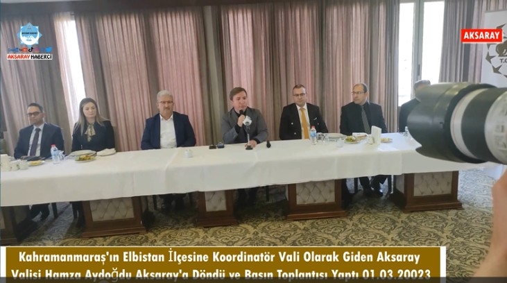 Aksaray Valisi Hamza Aydoğdu Depremzedelere Desteklerini Esirgemeyenlere Teşekkür Belgesi Verdi