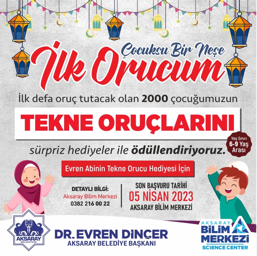 BAŞKAN DİNÇER’DEN TEKNE ORUCU TUTAN ÇOCUKLARA SÜRPRİZ HEDİYELER