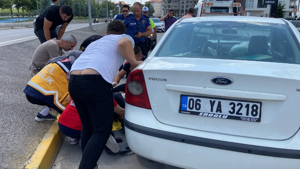 Aksaray'da takla atarak duran otomobil sürücüsü yaralandı