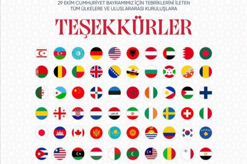 Cumhuriyet’in 102. yaşını tebrik eden ülkelere Cumhurbaşkanı Erdoğan'dan teşekkür