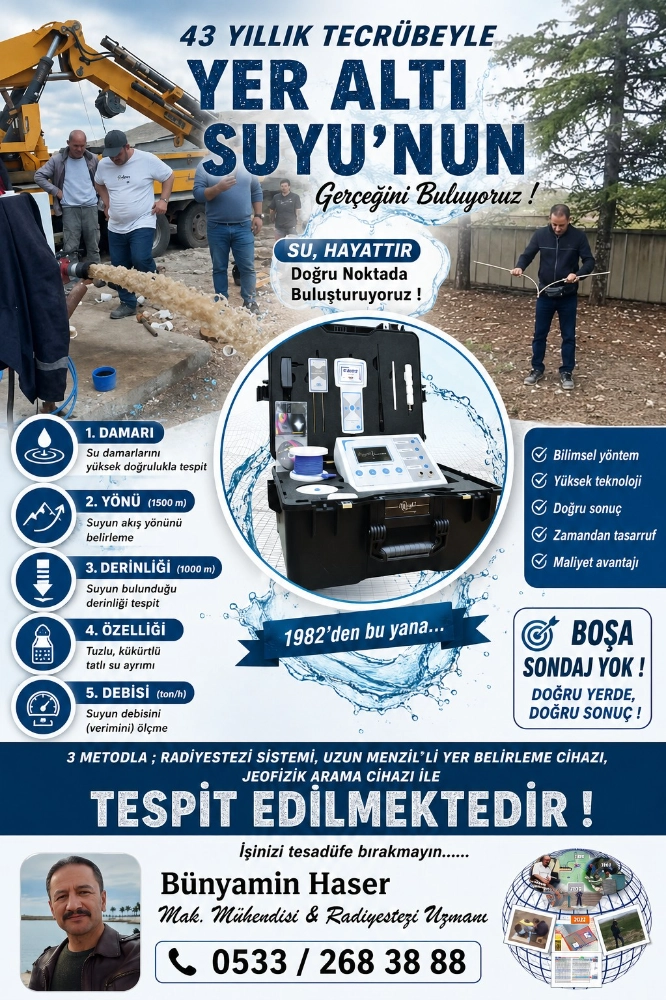 43 Yıllık Tecrübe ile Yer Altı Suyunda Güvenilir Tespit Hizmeti