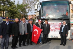 Aksaray Belediyesi gazileri Çanakkale'ye uğurladı